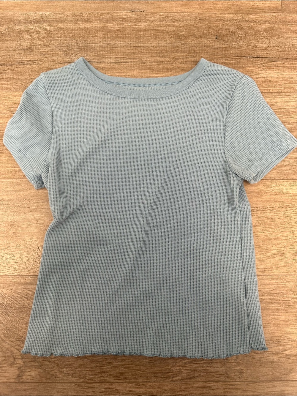 Old Navy Pale Blue Ribbed Crewneck Tee